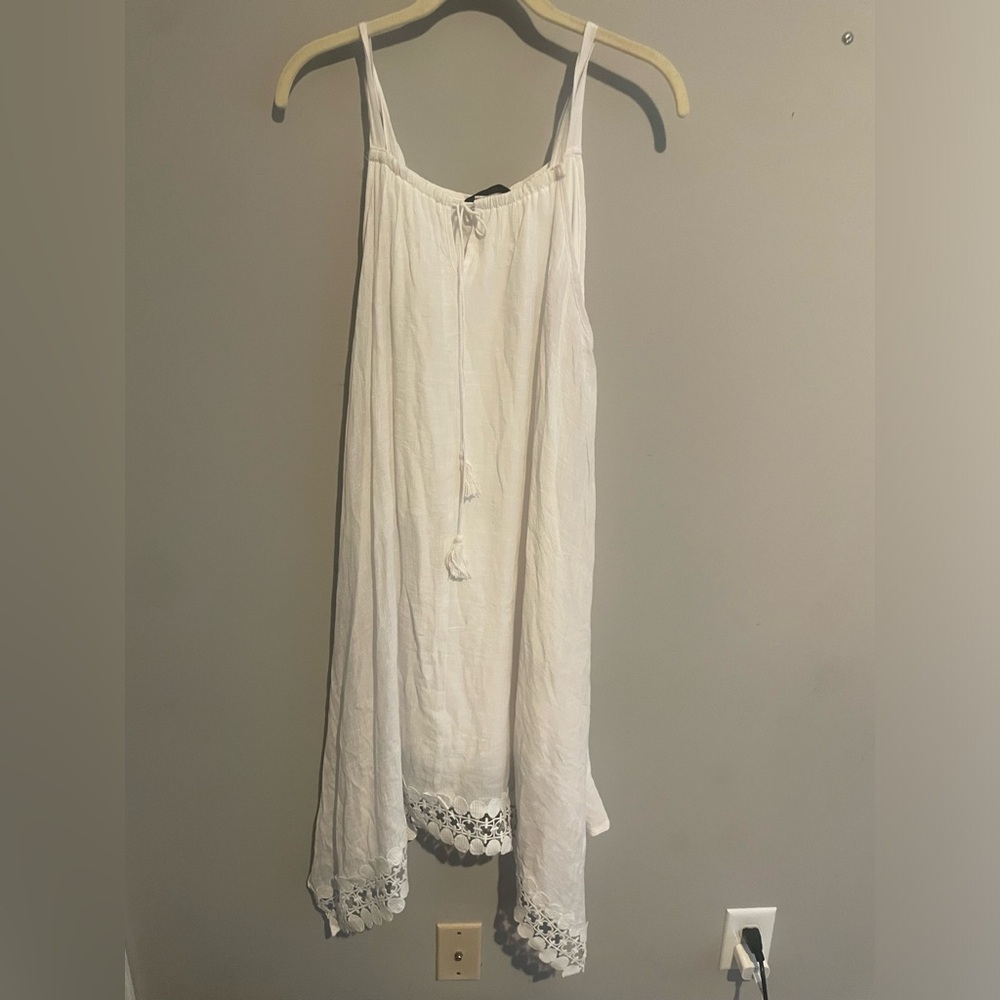 Mlle Gabrielle Women's Plus Lined midi Summer Dress White Sz Large